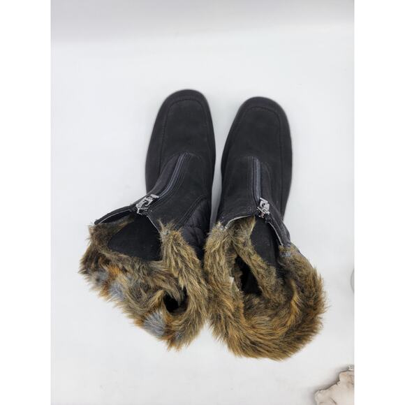 Ara Maeko Gore-Tex Snow Winter Boots Front Zipper Suede Quilted Black UK5 US 7.5 - Picture 4 of 10